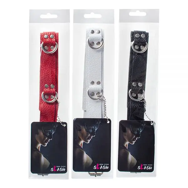 Нашийник Slave Leather Collar White від sLash - фото 3