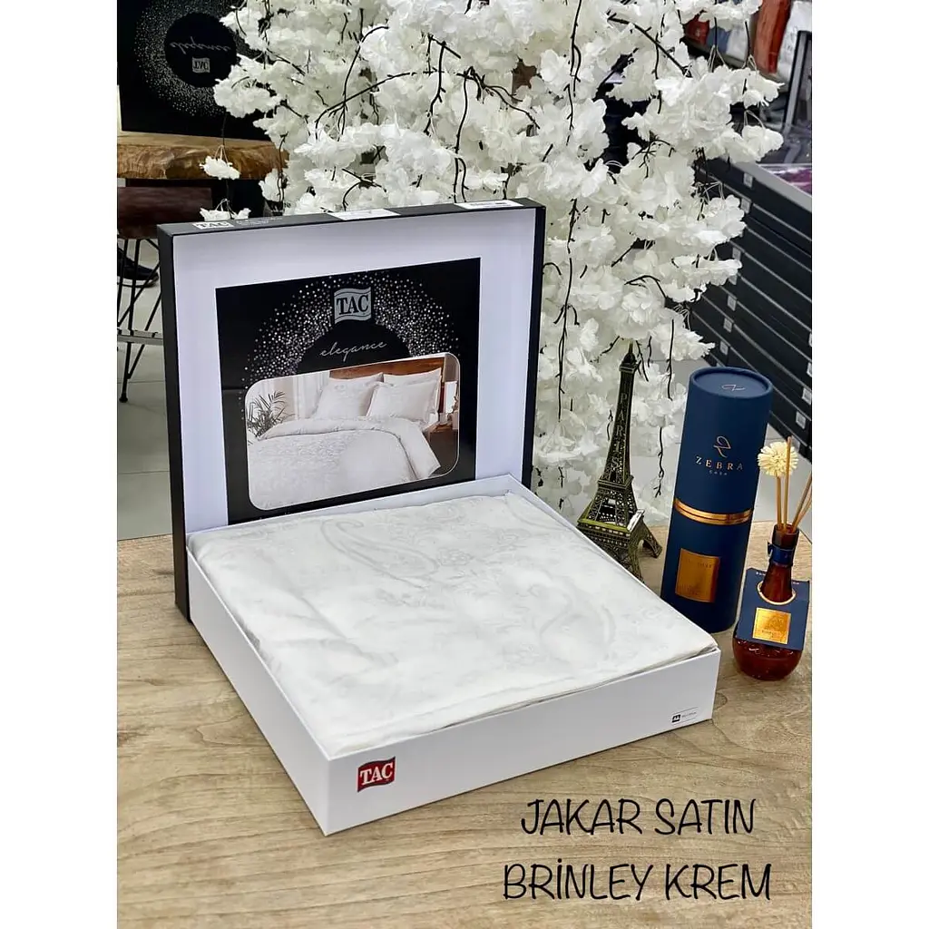 Комплект постільної білизни Brinley Cream Євро Tac pbe0041819 - фото 3