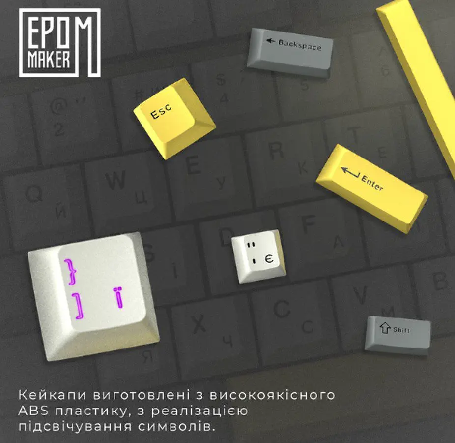Клавіатура ігрова механічна бездротова EPOMAKER EP-64-BM Black 2.4G/BT/USB RGB Mulan Switch Linear - фото 7