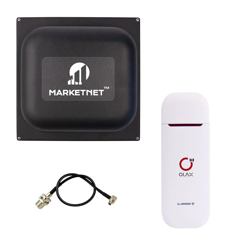 Комплект 4G LTE Wi-Fi роутер Olax U90 + Панельна 3G/4G/5G антена MARKETNET Square 19 dBi 824-960/1700-2700 МГц