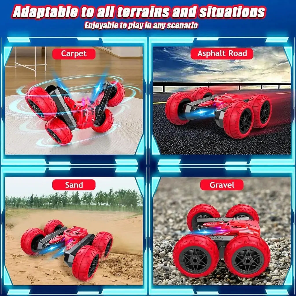 Машинка для трюків на радіокеруванні Glyntora Red 2.4 ГГц - фото 7