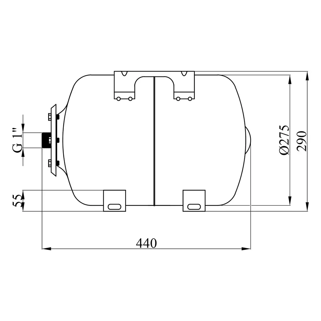 Гідроакумулятор Pumpman горизонтальний 24 л (CV033683) - фото 2
