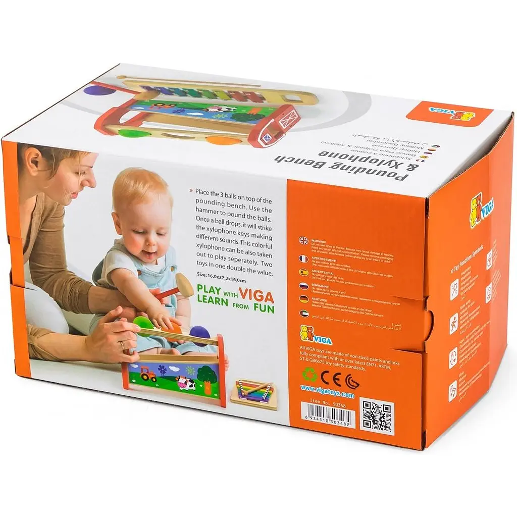 Деревянная стучалка Viga Toys Шарики и ксилофон (50348) - фото 5