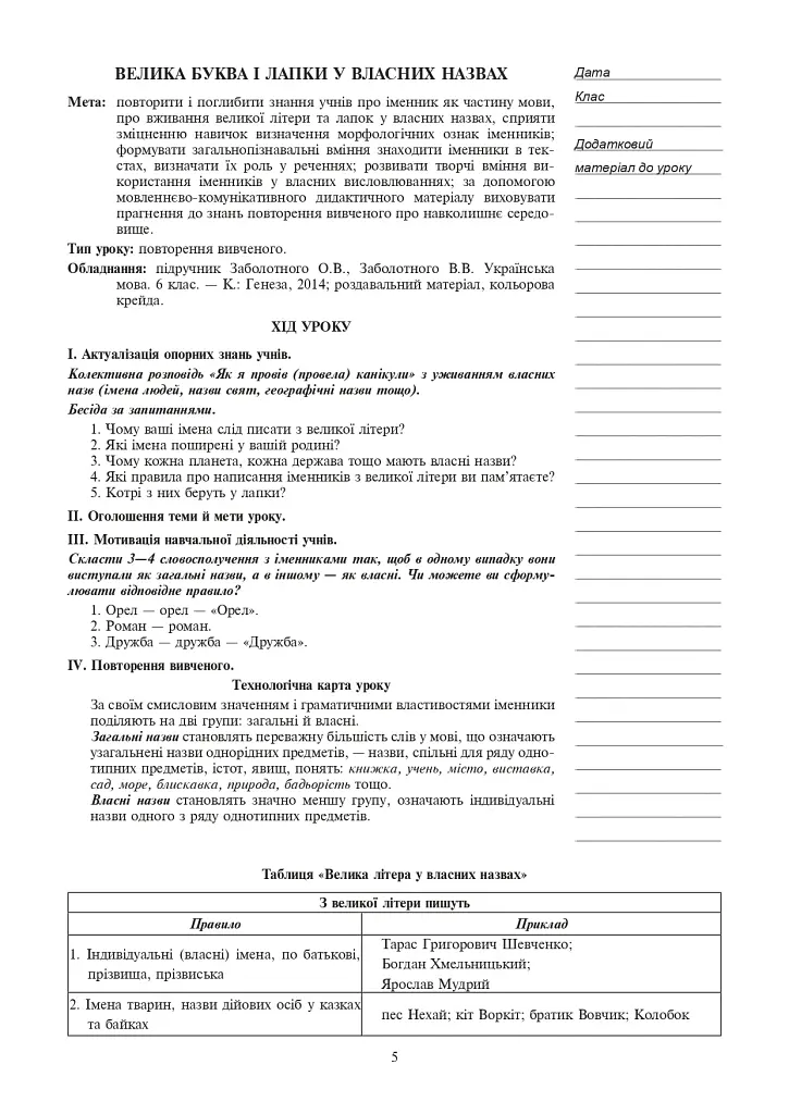 Украинский язык. Конспекты уроков. 6 класс. II семестр (по учебнику О.В. Заболотного, В.В. Заболотного) - фото 3