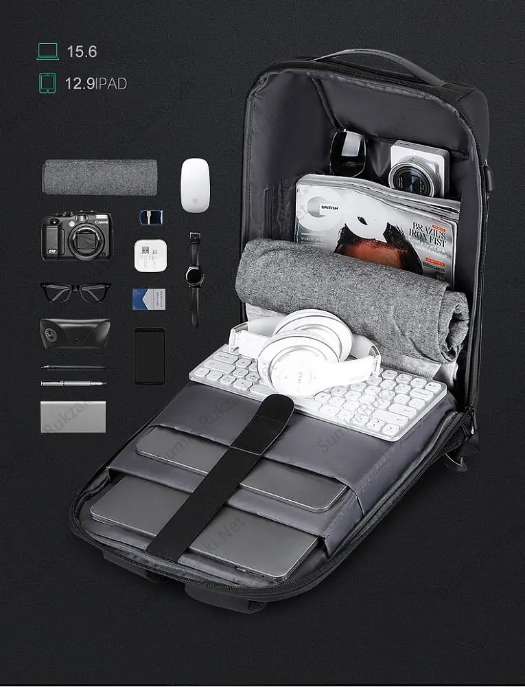Рюкзак міський Mark Ryden 9116 21л з кодовим замком і USB Black (16258) - фото 6