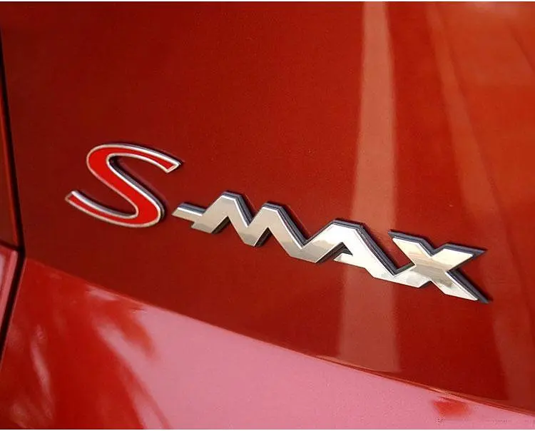 Емблема напис S-Max для Ford червоний+хром 200х33 мм на скотчі - фото 2