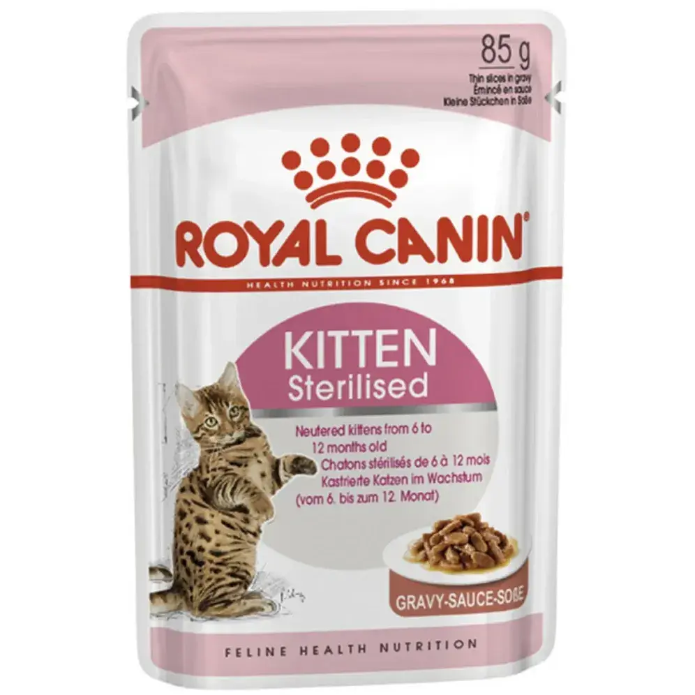 Набір вологого корму для стерилізованих кошенят Royal Canin Kitten Sterilised шматочки в соусі 1.02 кг (12 шт. х 85 г) - фото 2