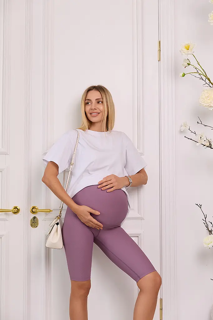 Велосипедки для вагітних в рубчик Larnaka S Lullababe ліловий