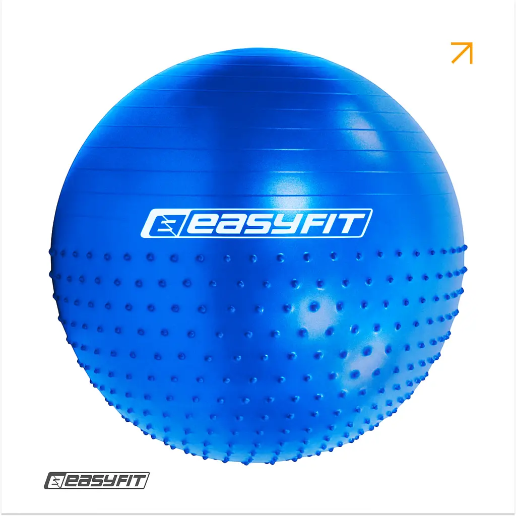 Фітбол 65 см EasyFit Hybrid синій (фітбол напівмасажний)