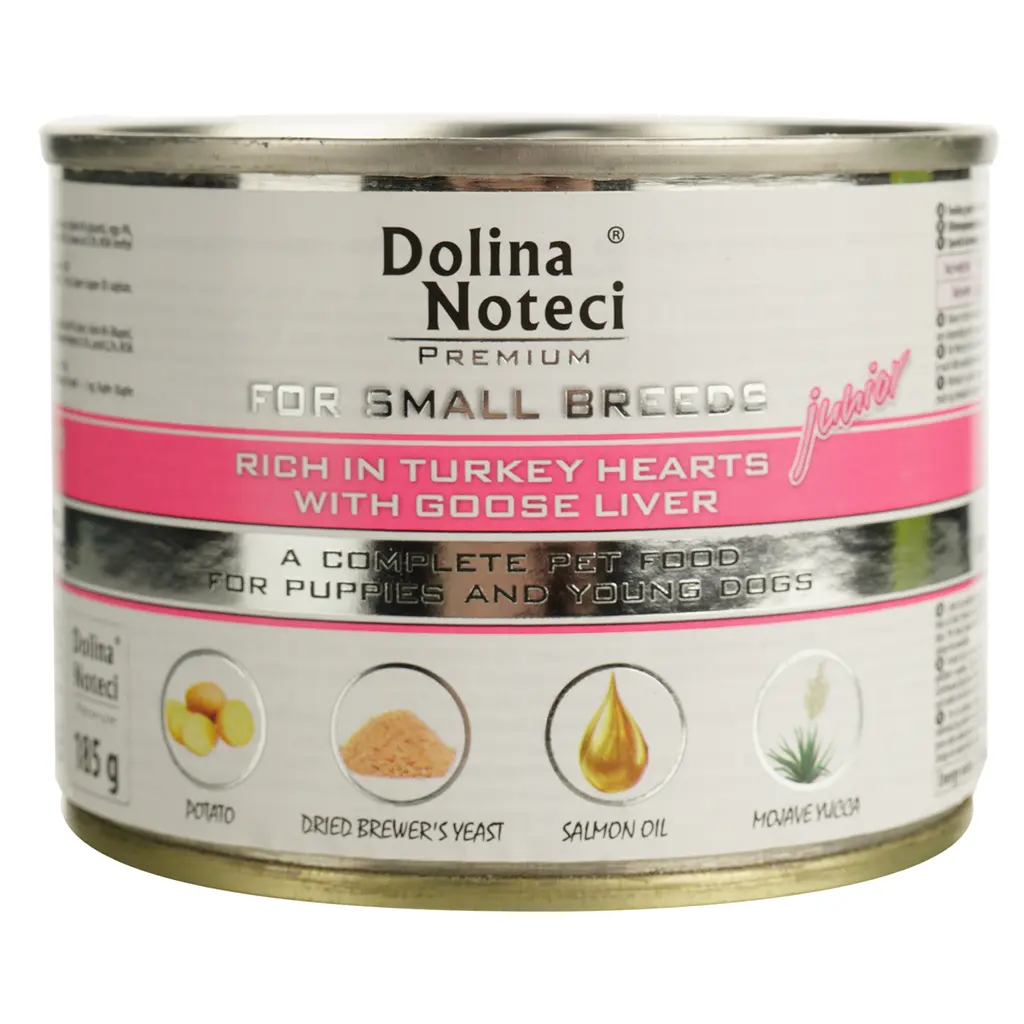 Вологий корм для цуценят Dolina Noteci Premium з індичим серцем та печінкою гусака 185 г - фото 2