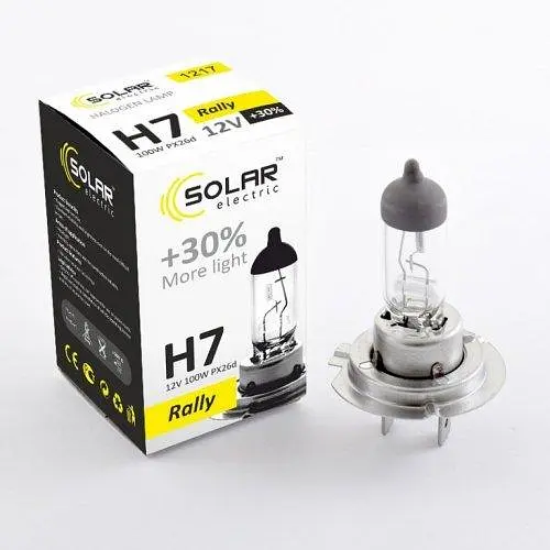 Автолампа галогенна Solar Starlight + 30% / H7 / 100W / 12V / 1 шт (1217)