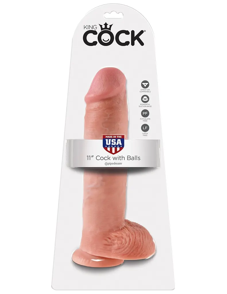 Фалоімітатор King Cock 11" 29 см тілесний - фото 6