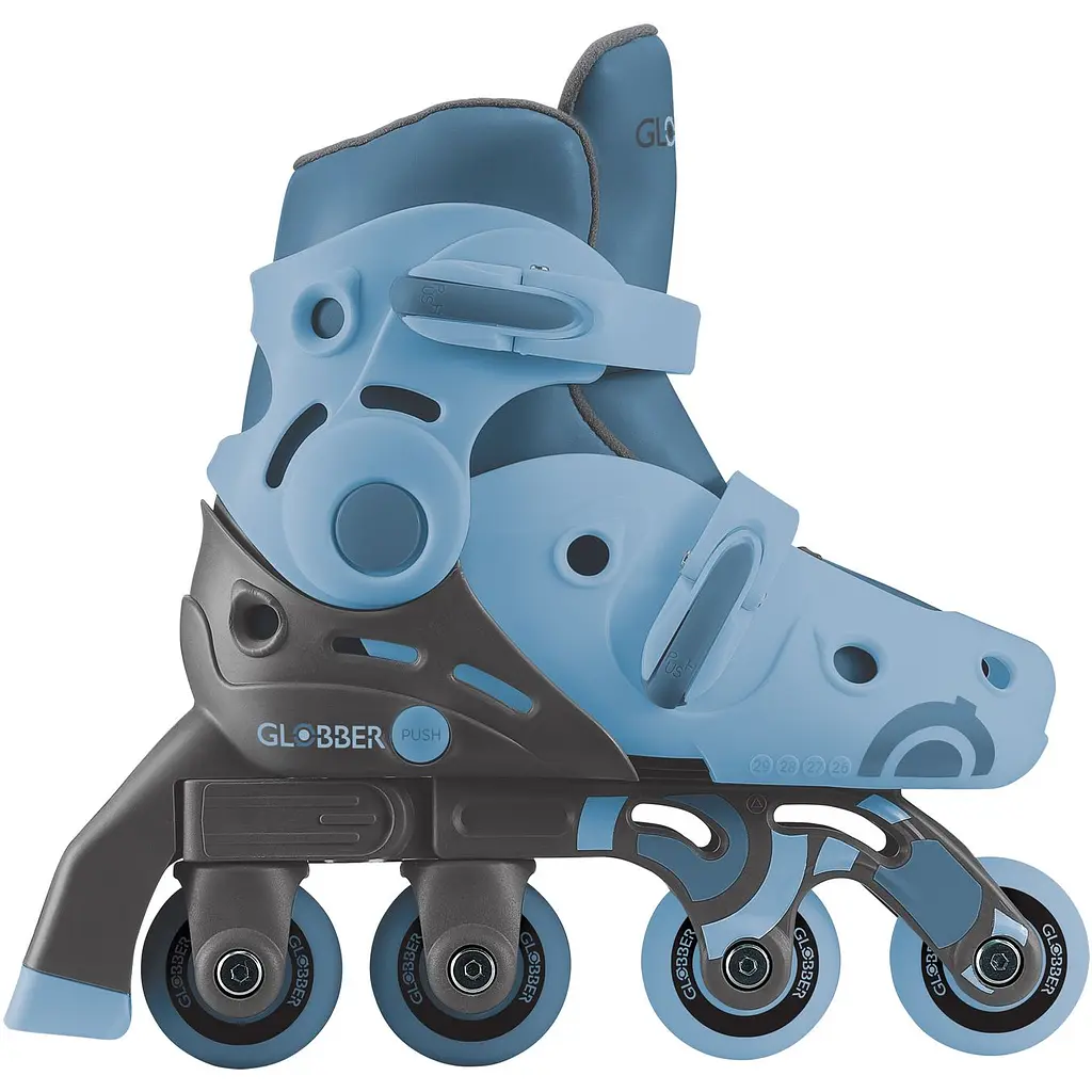 Роликовые коньки Globber Learning Skates 2 в 1 р.30-33 серо-синие (783-200) - фото 13
