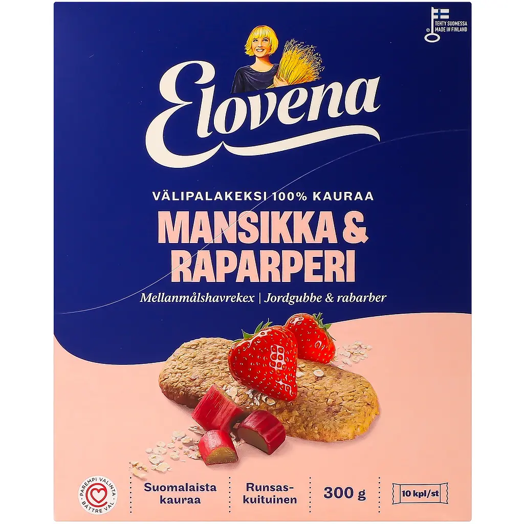 Галети з вівса Elovena з полуницею та ревенем 300 г - фото 3