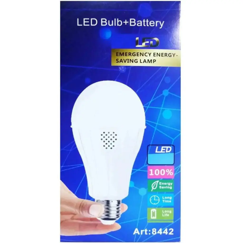 Аварійна лампочка ART 8442 з вбудованим акумулятором енергозберігаюча Led лампа E27, 2x18650 15w - фото 4