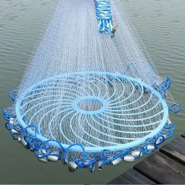 Рибальська сітка для ловлі риби FISH NET 0240 2.5 м кільце 45 см зручна та компактна модель - фото 4