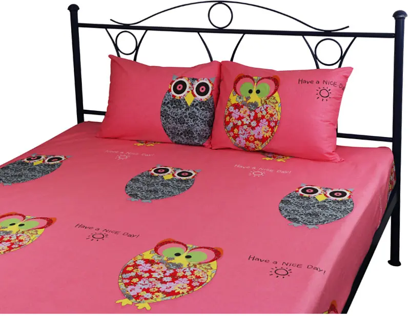 Набор Руно Owl Простыня + наволочки 200х220 см 50х70 см розовый (22.137_Owl) - фото 2