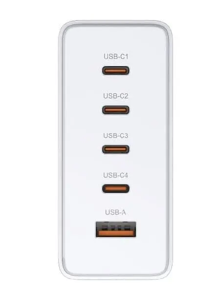 Зарядний пристрій мережевий D-Link DCF-241 240Вт GaN 4хUSB-С, 1xUSB-A, білий - фото 4