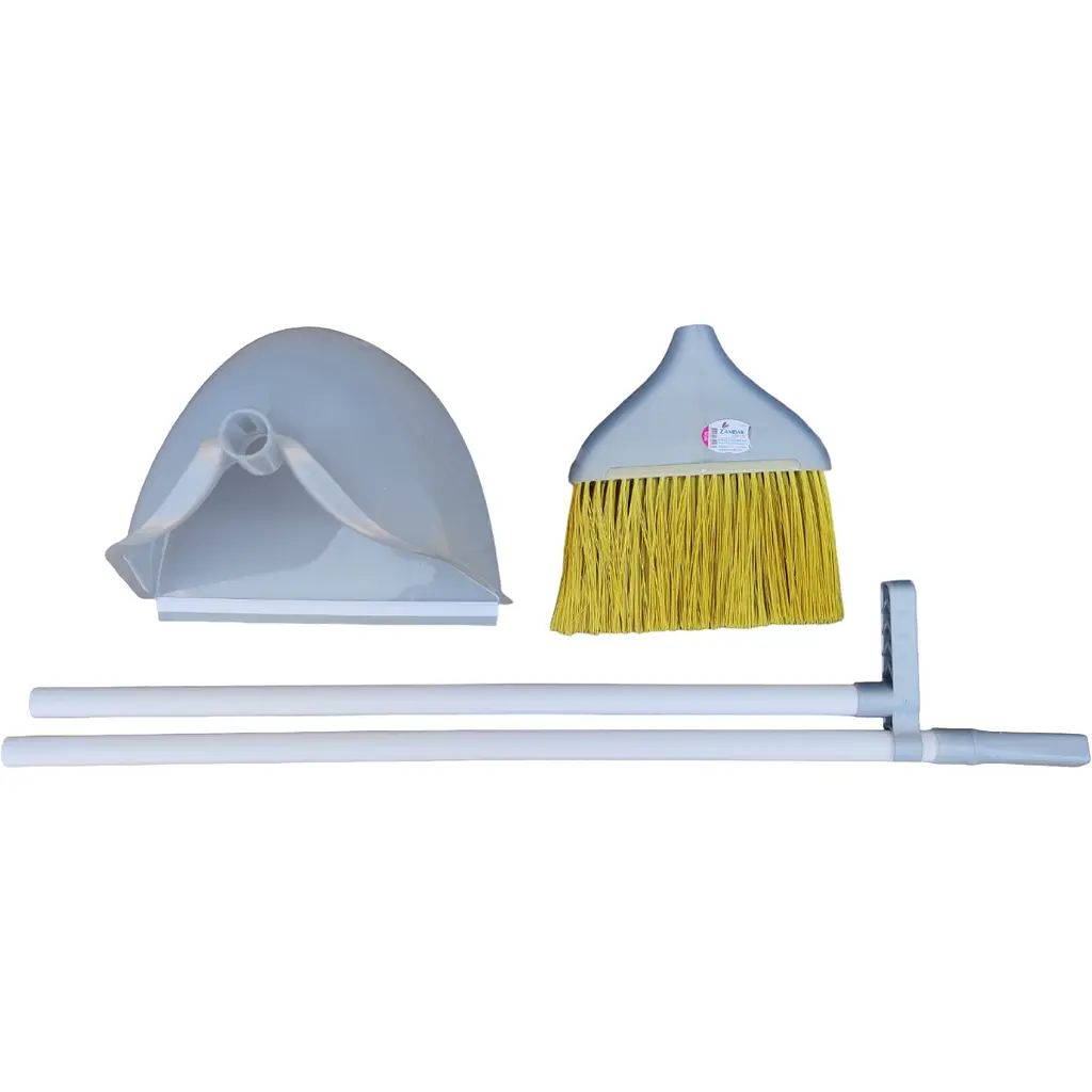 Совок для прибирання Zambak Plastik та щітка з довгими ручками сірий (ZP-129g) - фото 4