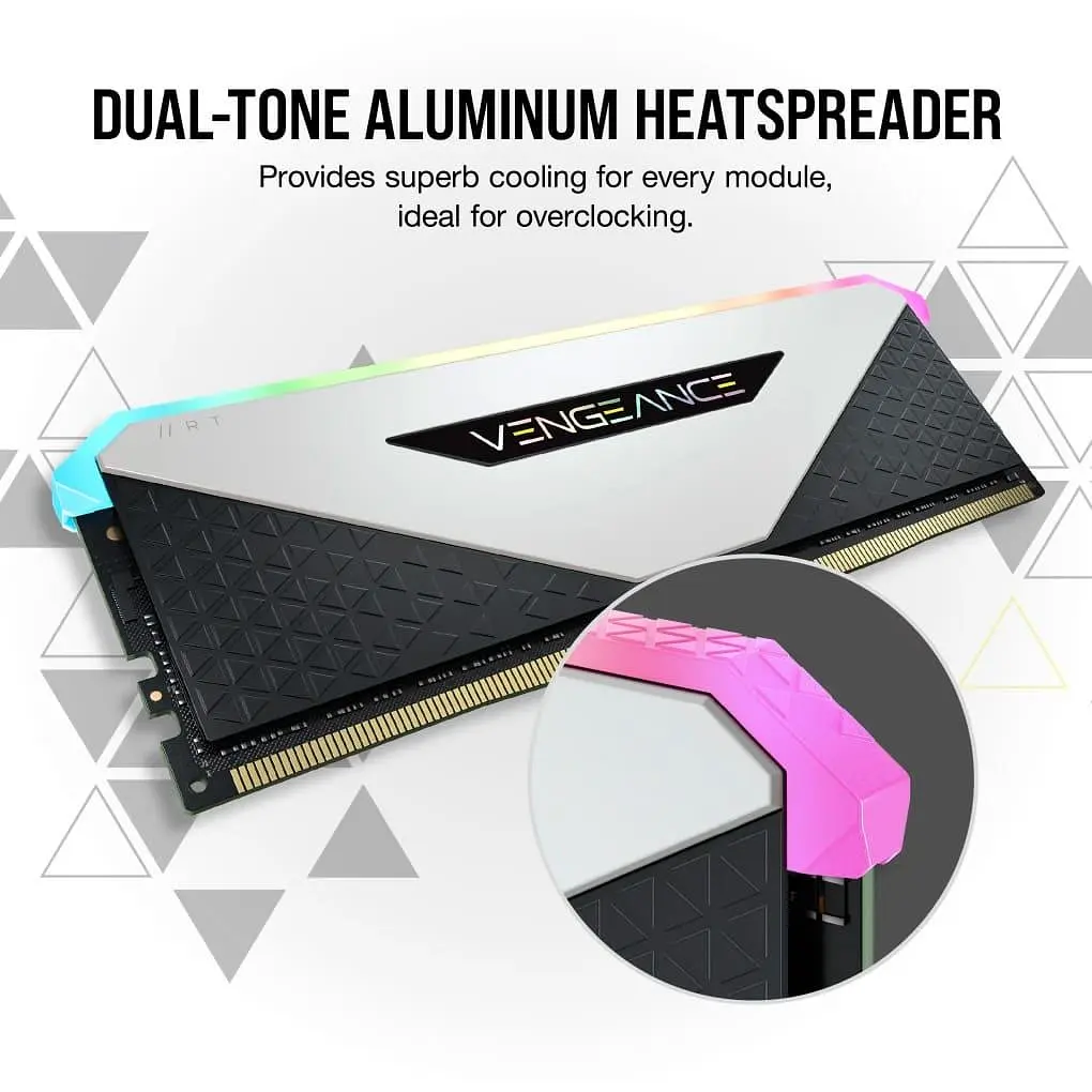 Модуль пам'яті Corsair DDR4 32GB (2x16) 3600MHz VENGEANCE RGB XMP 2.0 (CMN32GX4M2Z3600C18W) - фото 5