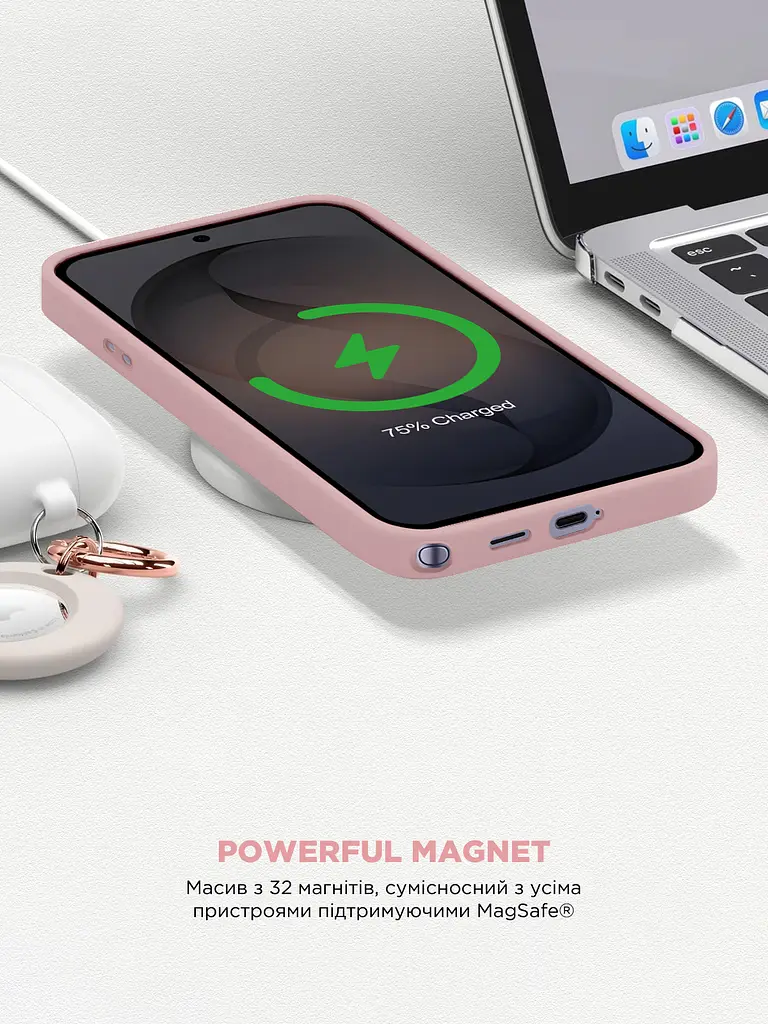 Силиконовый чехол с MagSafe для Samsung Galaxy S26 Ultra 5G, ICON2 MagCase, розовый, противоударный, панель с мягкой подкладкой, защита всего корпуса, поддержка беспроводной зарядки, совместим с защитными стеклами и пленками, ArmorStandart (ARM88838) - фото 8