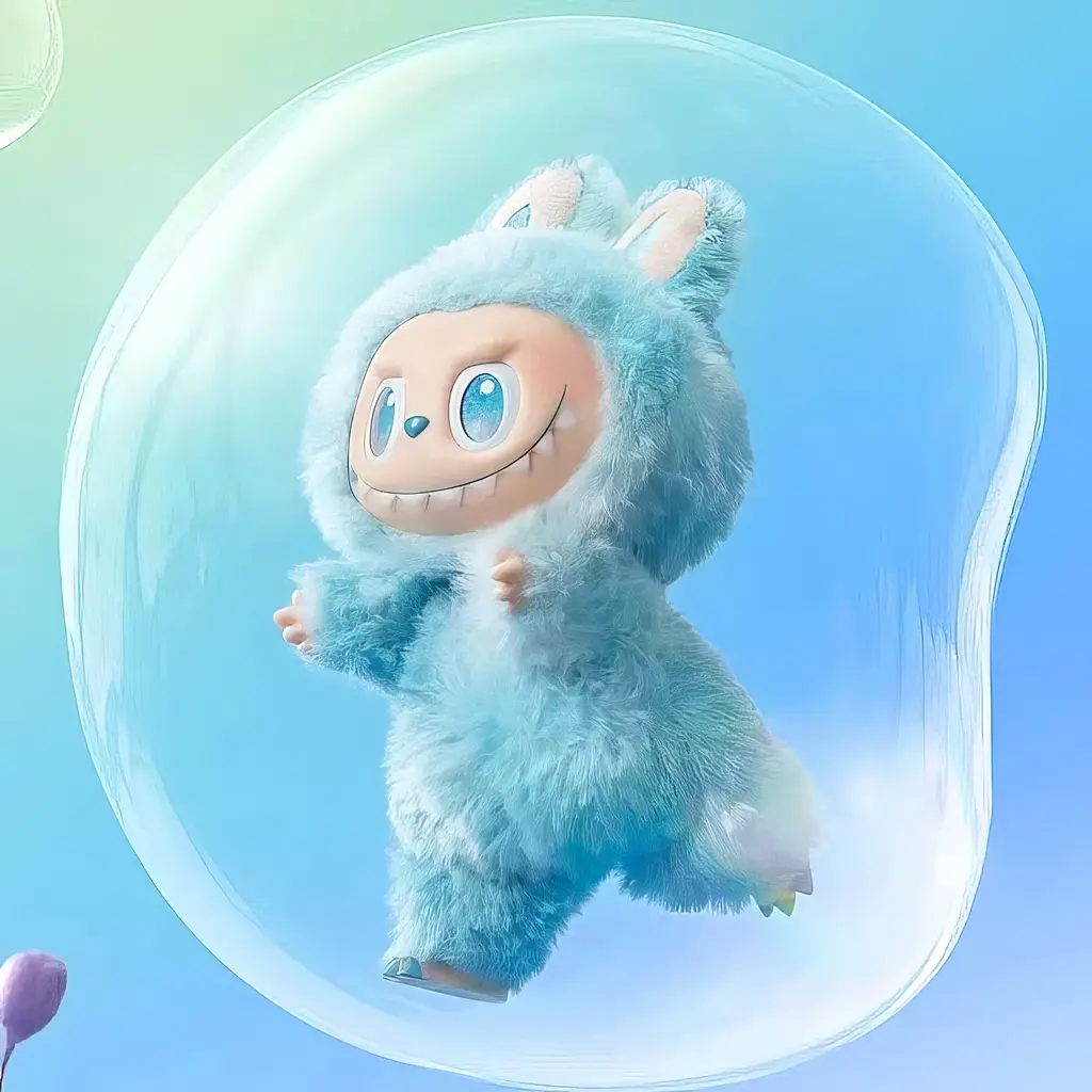 Игрушка-сюрприз Labubu плюшевый брелок в костюме кролика, стоячий V3 Лабубу Случайный цвет - фото 6