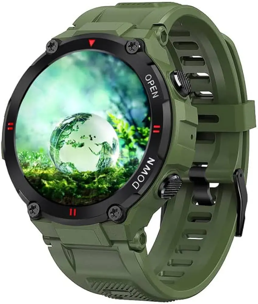 Смарт-годинник Lemfo K22 силіконовий ремінець black green (16359) - фото 2