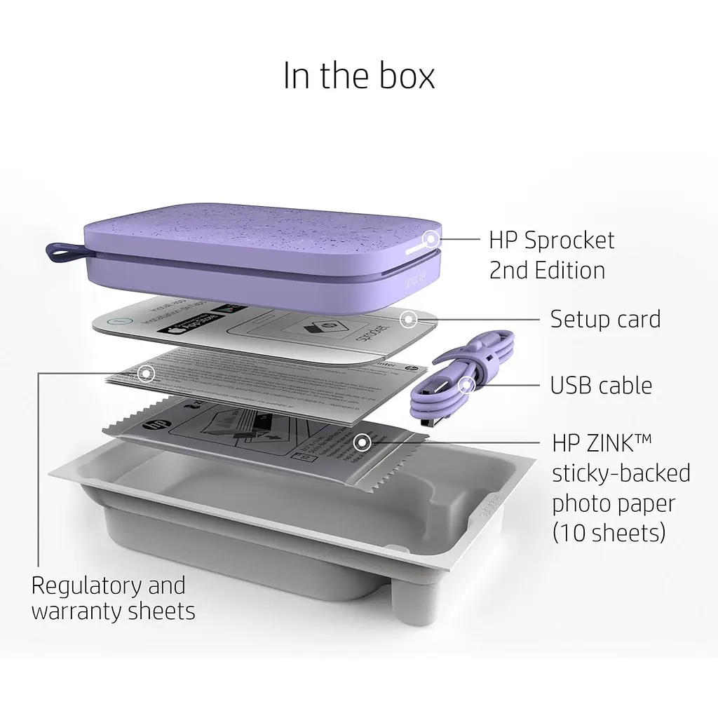 Портативний фотопринтер HP Sprocket 2x3 Purple (HPISPPR) [141286] - фото 7