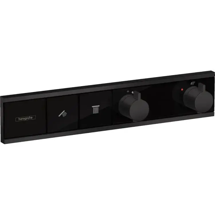 Термостат для душу Hansgrohe RainSelect прихованого монтажа на 2 споживача matt black 15380670