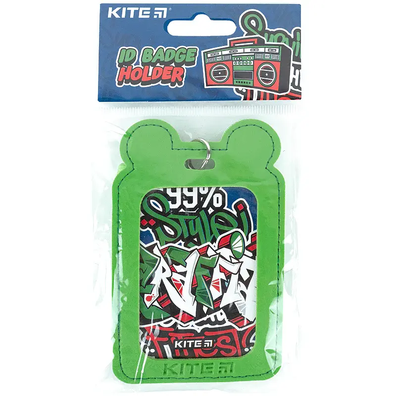 Бейдж "Kite" №K24-296-2 вертик. на шнурку, зелений - фото 2