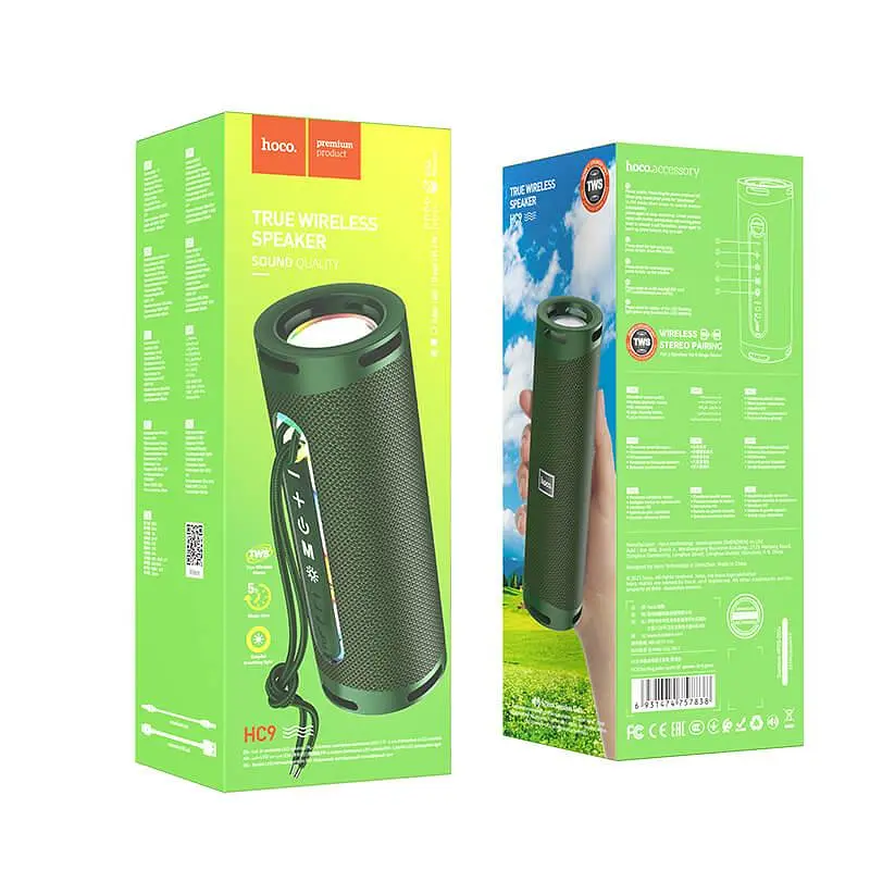 Портативна акустика Hoco Dazzling pulse sports BT speaker HC9 зелена - фото 2