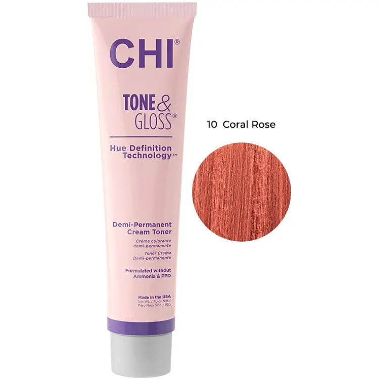 Тонер для волосся CHI Tone&Gloss Coral Rose кремовий безаміачний 85 г - фото 2