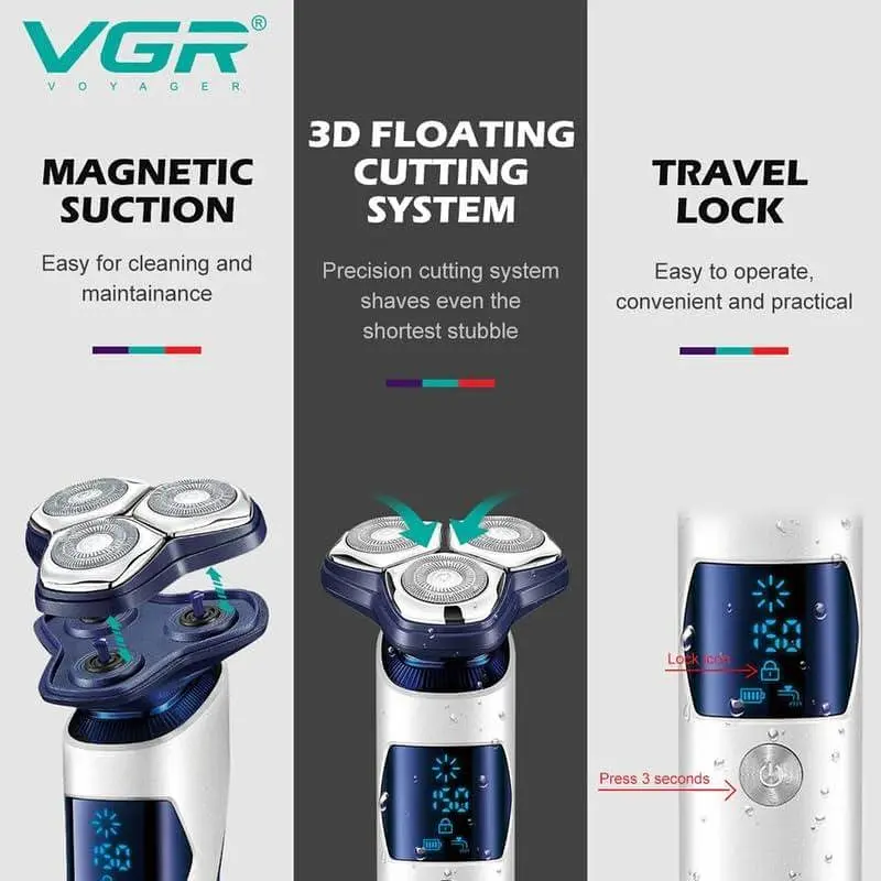 Електробритва чоловіча VGR V-328 ∙ Роторна бритва-шейвер VGR V-328 з LED дисплеєм - фото 5