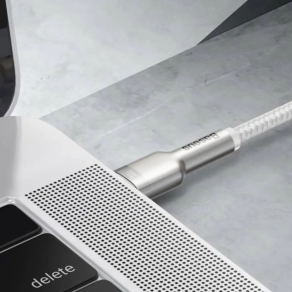 Кабель Baseus Cafule Metal Type-C to Type-C 100W (2m) white (CATJK-D02) - фото 6