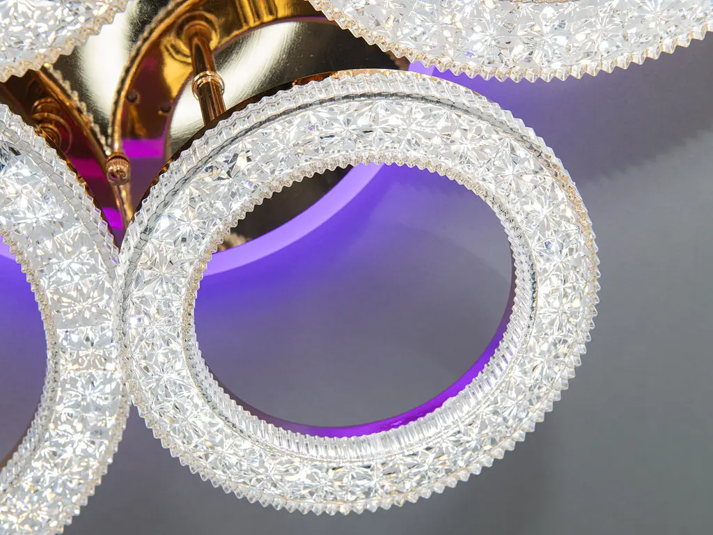 Люстра стельова LED Diasha 2203/2+2G, 75W, 3200K-6500K, акрил, сучасний стиль, з пультом, для дому - фото 5