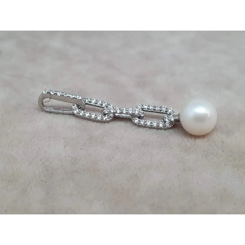 Срібна підвіска Qvaliz з перлами і фіанітами. 90300356 - фото 3