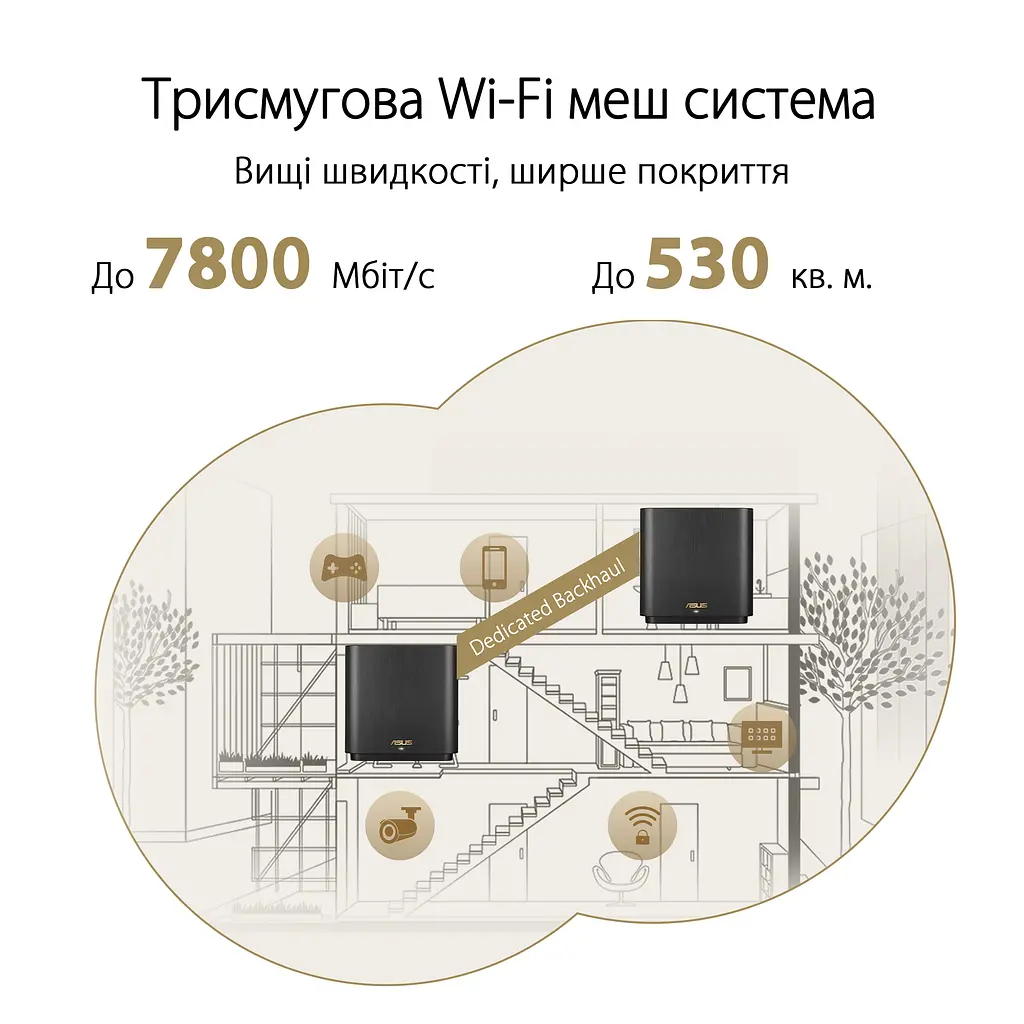 Система WiFi-Mesh ZenWiFi XT9 AX7800, 3xGE LAN, 1x2.5GE WAN, 1xUSB 3.2, 1 мод, черный Asus teh0017201 - фото 10