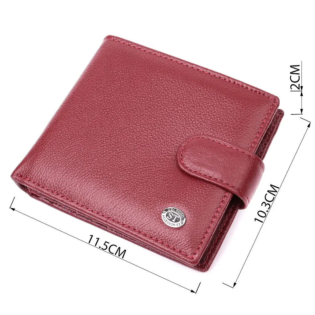 Практичний жіночий гаманець з натуральної шкіри ST Leather 22554 бордовий - фото 4