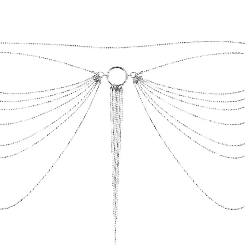 Ланцюжок-прикраса на тіло Bijoux Indiscrets Magnifique Waist Chain silver трусики або ліф (сріблястий) - фото 2