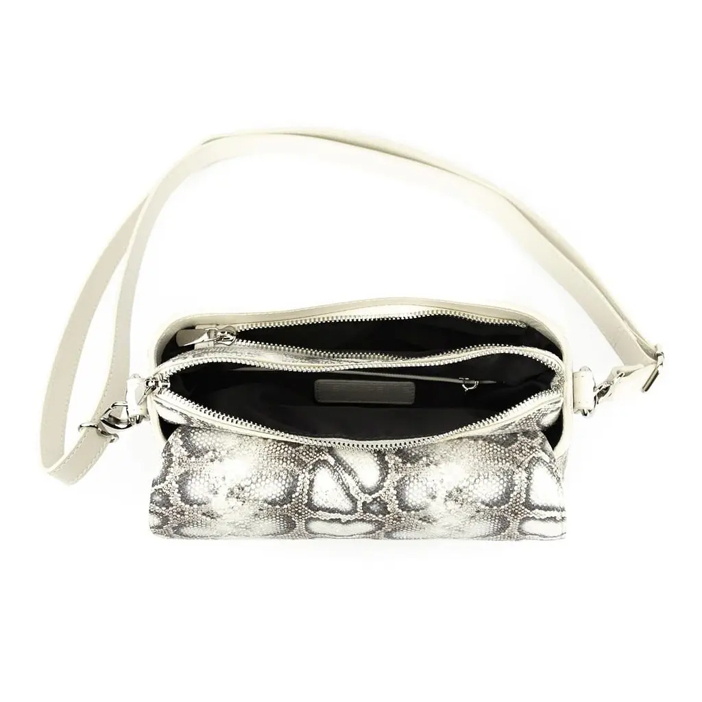 Компактна жіноча шкіряна сумочка з клапаном колір пітон Firenze Italy F-IT-9804P-S сірий - фото 2