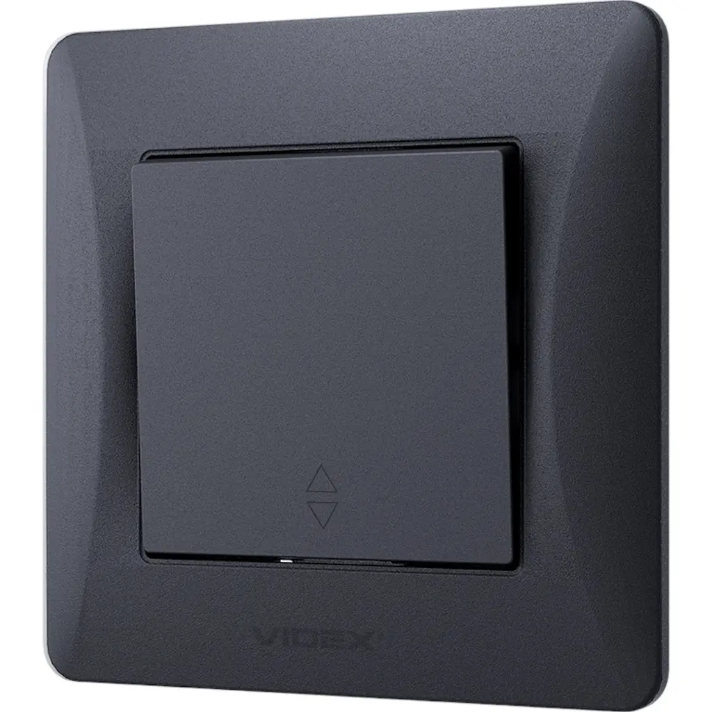 Вимикач одноклавішний Videx Binera прохідний чорний графіт 1 шт. - фото 2