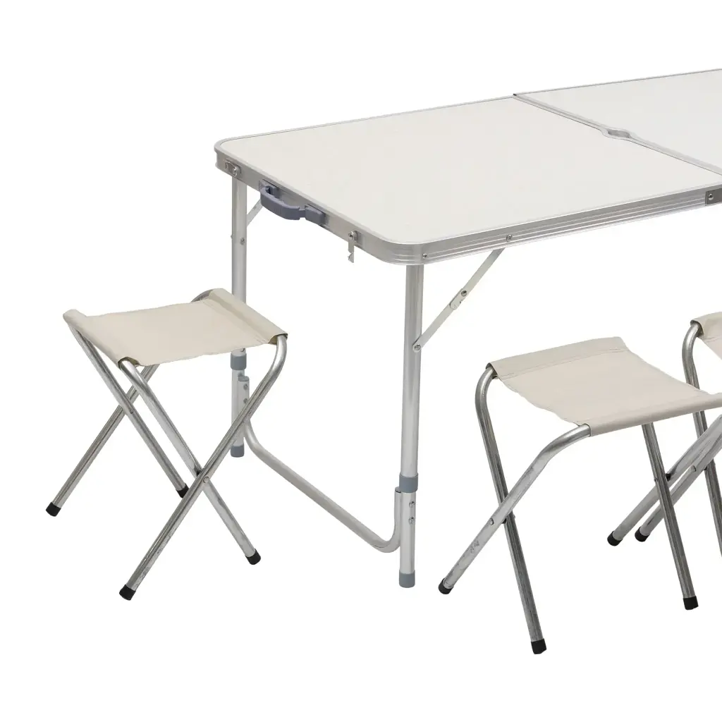 Стол со стульями Lugi 8812-4 раскладной 120х60х55 см белый - фото 3