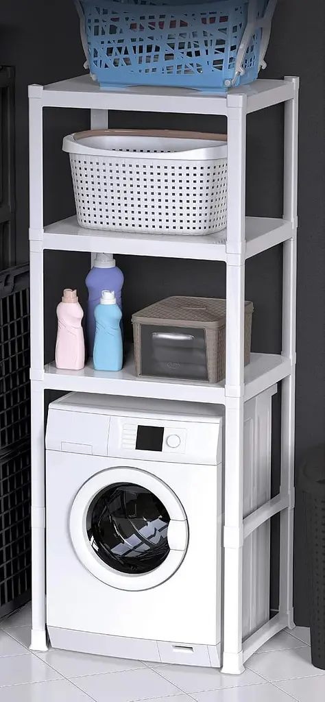 Стелаж пластиковий PIANO 75x60x184h з 3 полицями, білий - фото 5