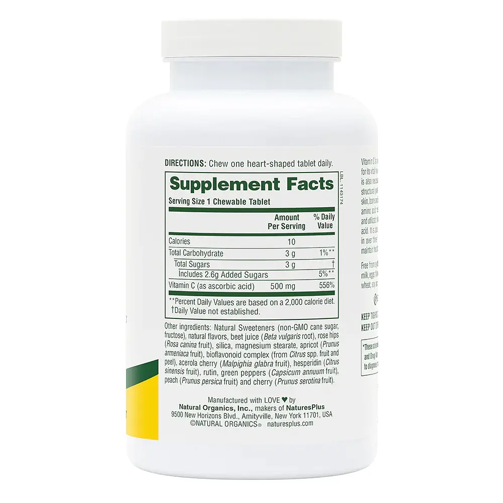 Витамины и минералы Natures Plus Lovites Vitamin C 500 мг 90 жевательных таблеток - фото 2