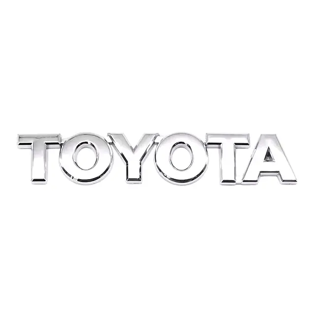 Емблема напис Toyota Хром 75х12 мм Пластик на скотчі (значок шильдик значок) (Завод) - фото 2