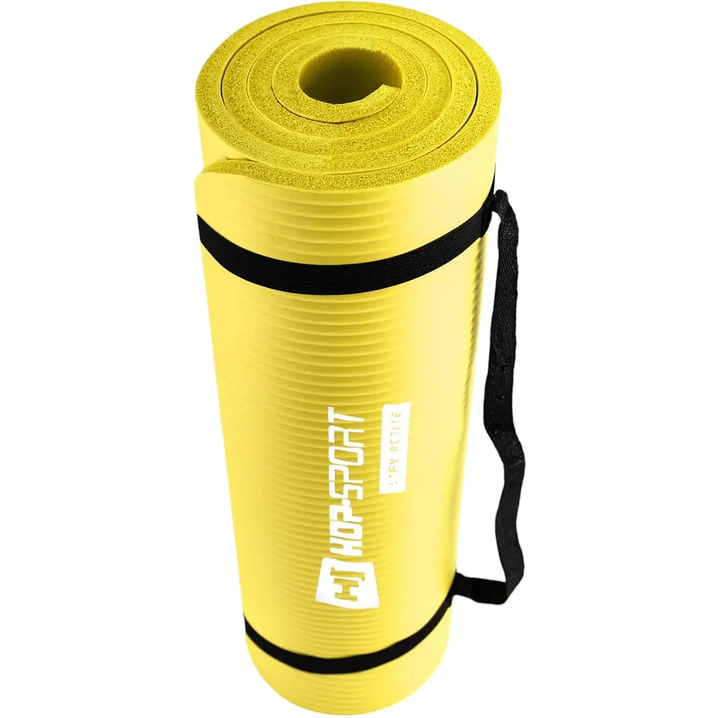 Мат для фітнесу та йоги Hop-Sport HS-N015GM 1.5 см жовтий - фото 6