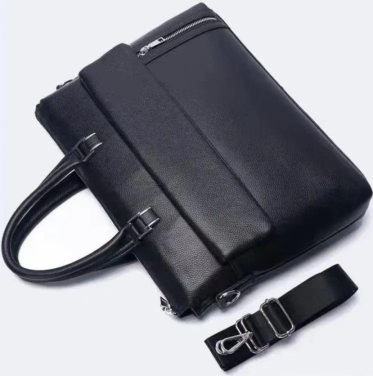 Чоловіча сумка-портфель Tiding Bag шкіряна Чорна - фото 5
