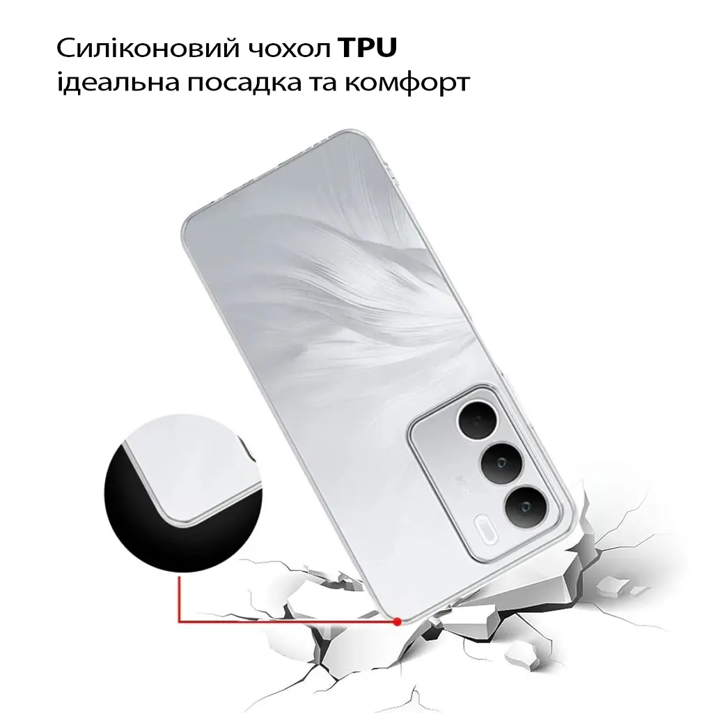 Чохол до мобільного телефона BeCover Silicone Realme C71 Transparent (713780) - фото 3