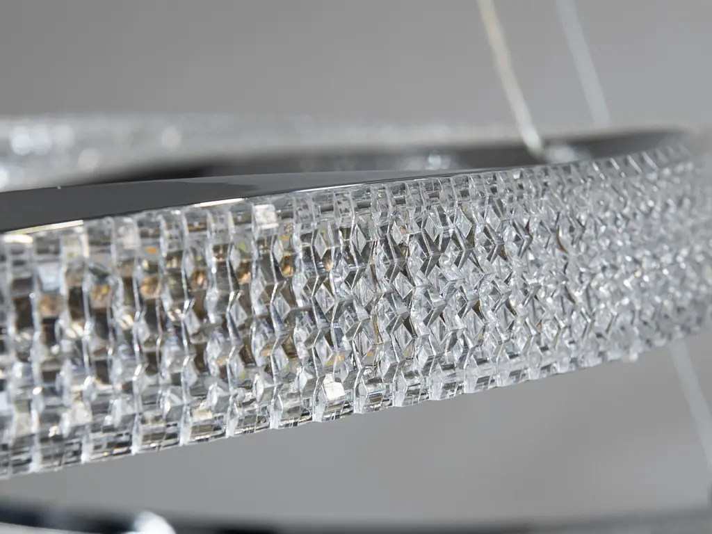 Люстра стельова LED Diasha D2486-800+600HR, 100W, хром, діаметр 80 см, сучасний стиль для дому - фото 4