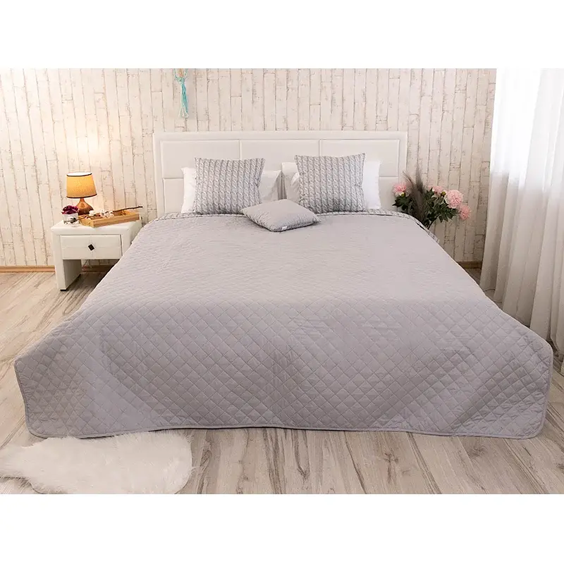 Покривало Руно двостороннє декоративне Grey Braid 212х240 см сіре - фото 2